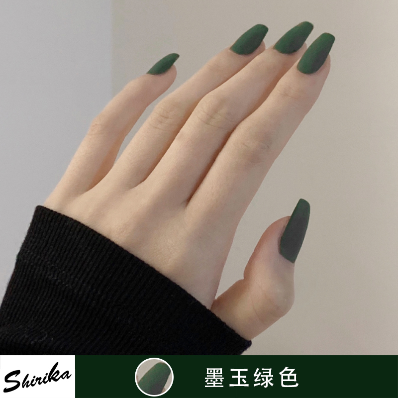 美甲流行色2021年,2021年过年美甲流行色 西莉卡2021年新款墨玉绿色网红显白美甲店专用小红书流行色甲油胶
