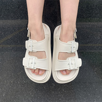 玛速主义 罗马凉鞋女2022夏季新款纯色休闲厚底露趾百搭学生凉鞋