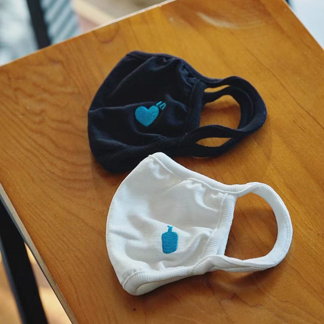 现货human made装饰blue bottle蓝瓶爱心刺绣可清洗重复棉质口罩