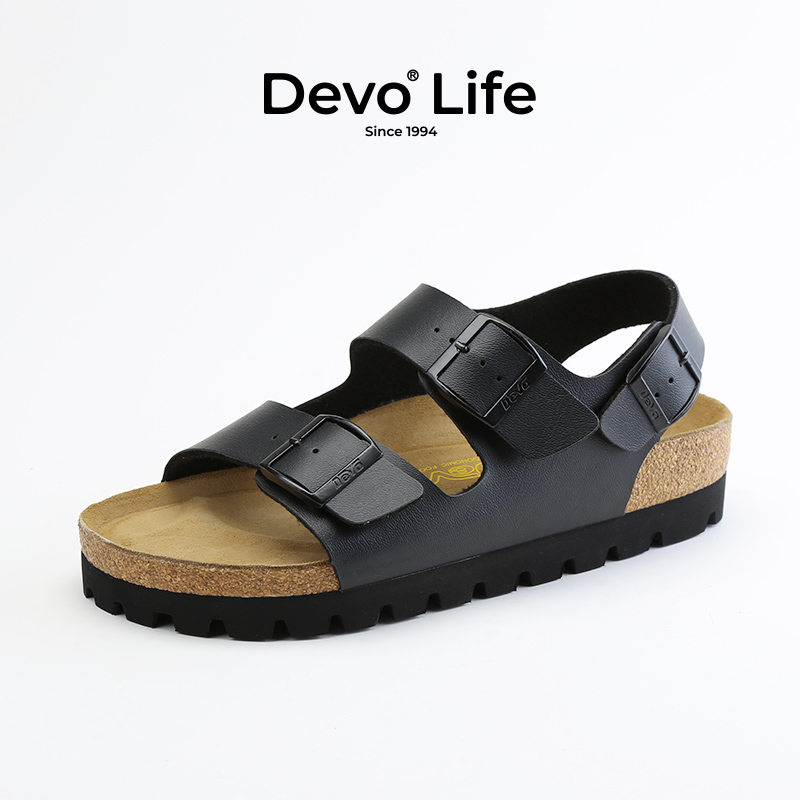 Devo/的沃软木鞋女搭扣厚底增高