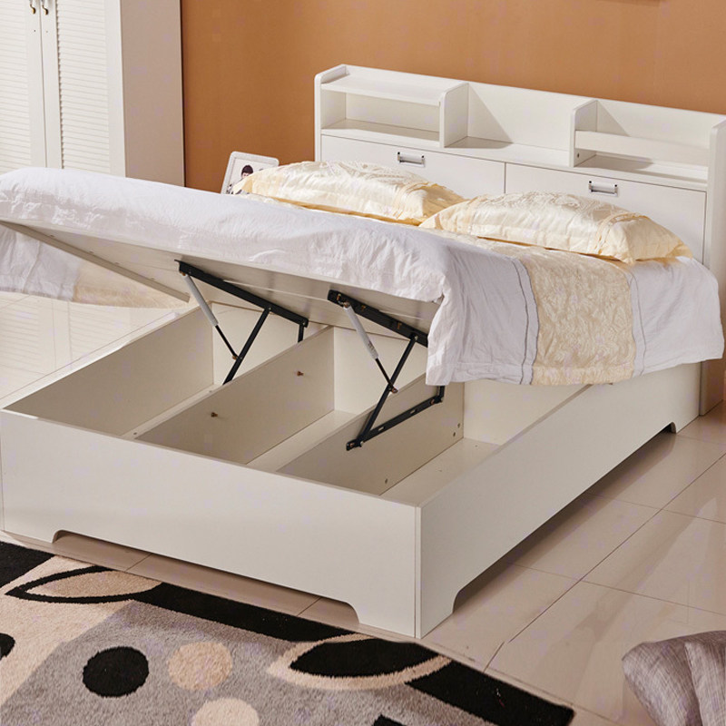 5米液压储物床现代简约地暖高箱床板式双人床低箱床1.8w15