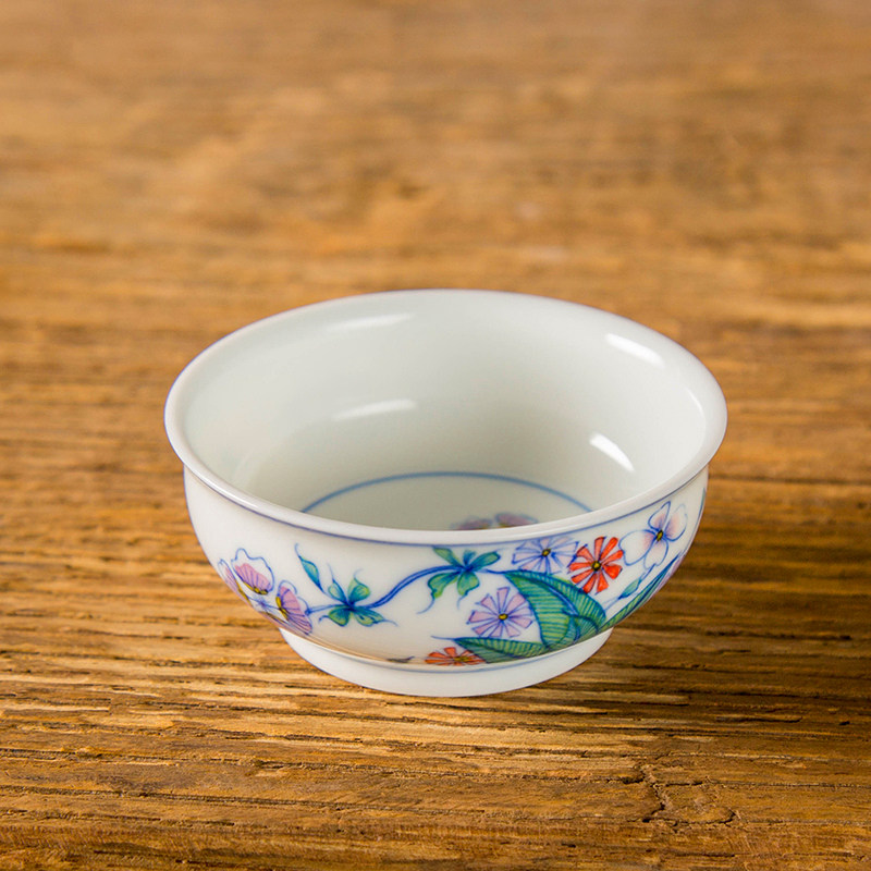 池羽景德镇陶瓷手绘斗彩兰花杯功夫茶具品茗杯普洱杯主人杯小茶杯