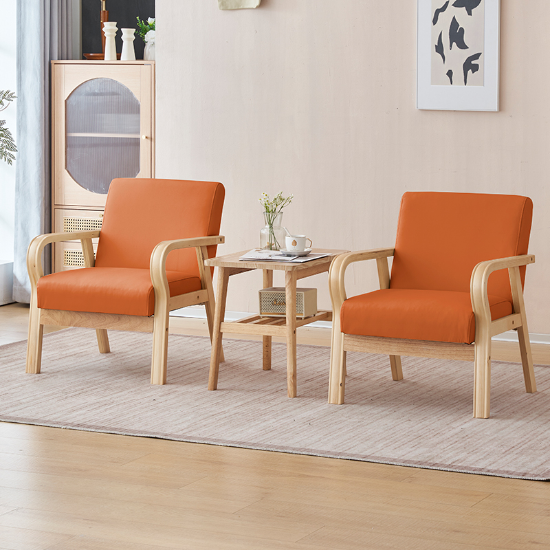 沙发小户型北欧现代简约猫抓皮艺出租房公寓客厅茶几组合实木沙发
