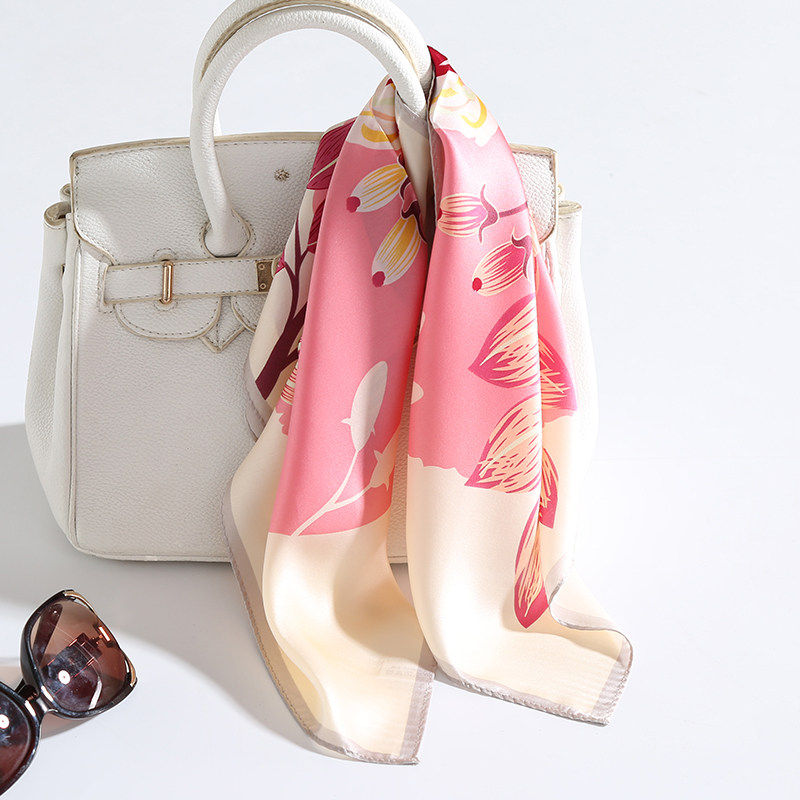 杭州丝绸真丝围巾四方小方巾职业百搭桑蚕丝丝巾女春秋时尚妈妈款