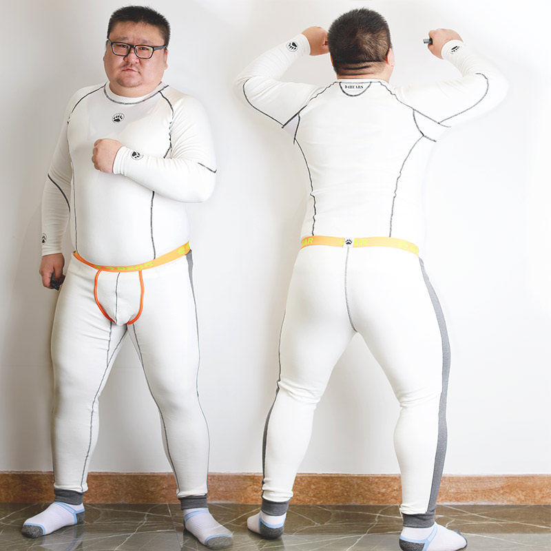 原创为熊设计纯棉胖熊加肥大码保暖透气舒适性感秋衣秋裤线裤套装熊爪