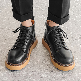 Men Genuine Leather Ankle Boots Vintage Business Dress Shoes