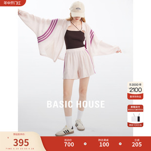 Basic House/百家好运动时尚套装夏季新款短款外套短裤两件套