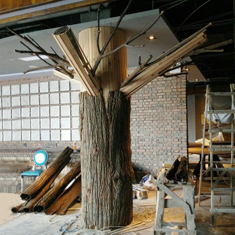 花舍人气真树皮管道装饰包柱子遮挡制作假树材料道具爬藤室内造景