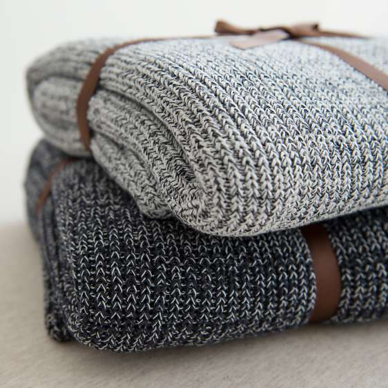 外贸北欧良品纯棉手工针织毛线毯沙发