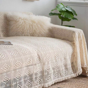 法式复古轻奢美式新中式手工棉麻线钩织镂空沙发罩巾钢琴装饰盖布