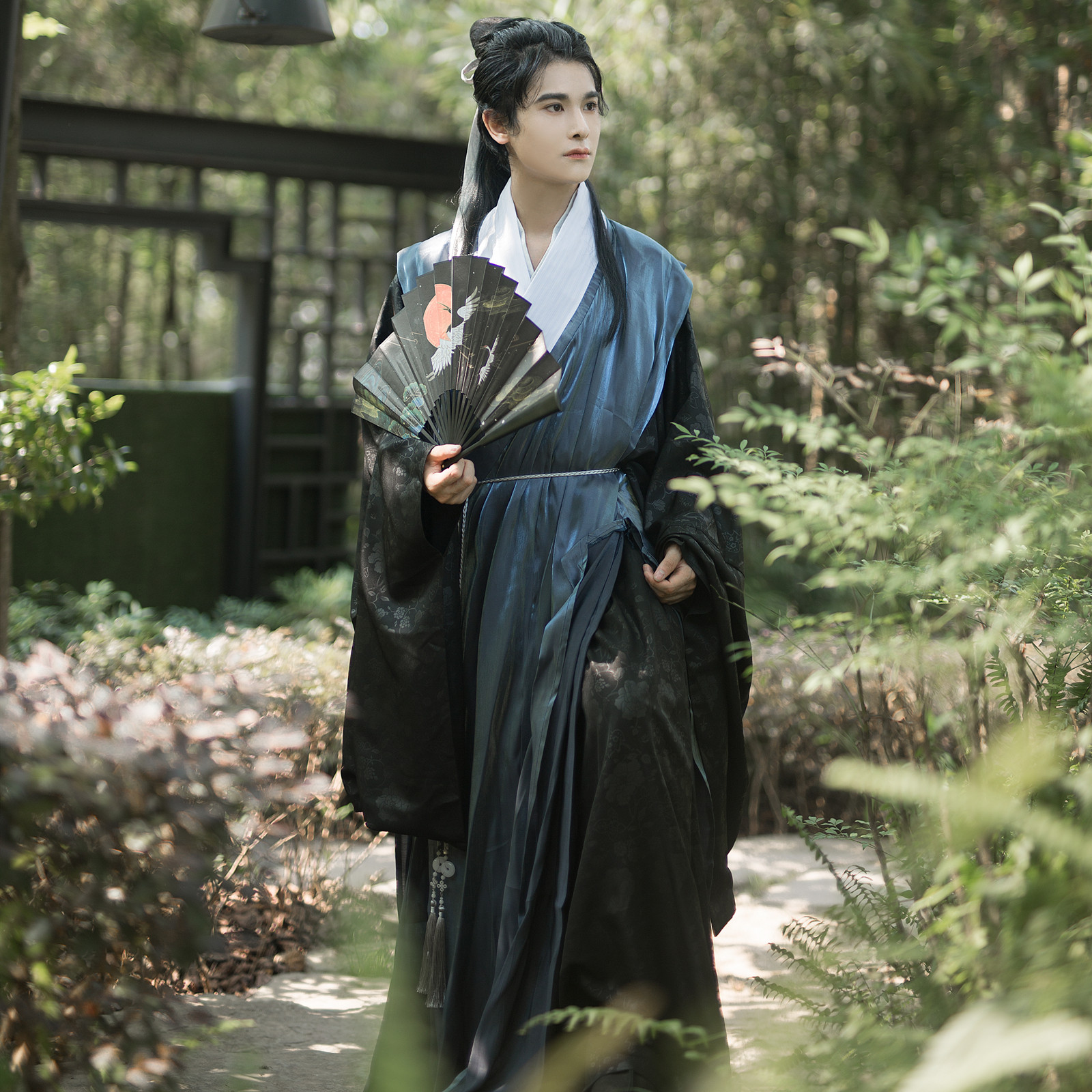 南山韵味汉服原创设计少年游正品明制暗纹道袍流光褡护男装中衣