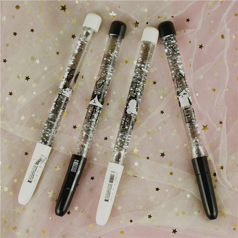 抖音同款仙女中性笔流沙少女心男女学生创意韩国小清新红签字笔