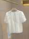 广州十三行女装高端欧货2024夏新款法式白色泡泡短袖镂空娃娃衬衫