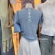 四季青广州十三行女装高端欧货设计感后背蝴蝶结短袖针织上衣夏款