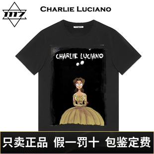 Charlie Luciano美女野兽cl暗黑童话男女情侣潮牌半袖短袖T恤tee