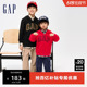 Gap男女童春季洋气龙鳞LOGO法式圈织连帽衫微弹运动卫衣857492