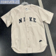 Nike/男子复古休闲运动宽松工装翻领排扣衬衫短袖T恤FQ7001