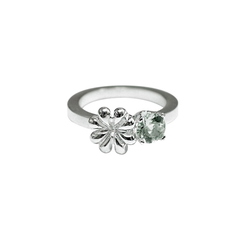 NRO时尚流行纯银戒指女ins潮小众设计感时尚花朵简约食指戒指环女