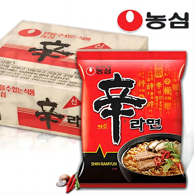 韩国进口农心辛拉面方便面袋装整箱辛辣香菇牛肉味拉面速食泡面