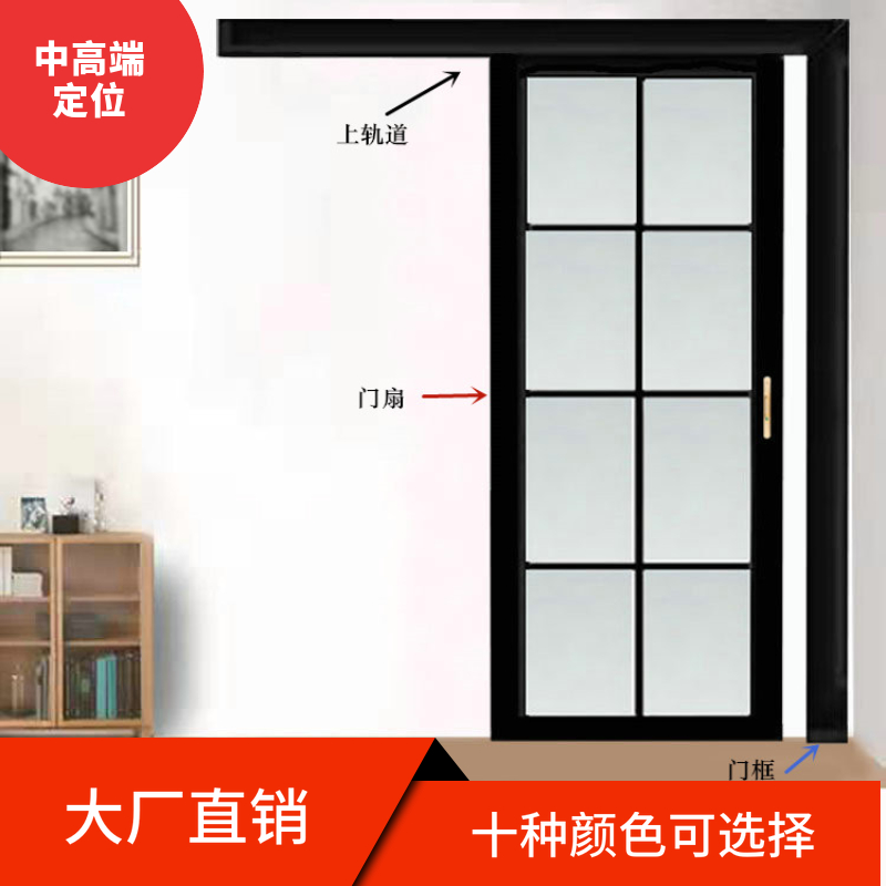 2mm单轨单扇吊趟门 单吊门 单推门 卫生间门 厨房门 阳台门优惠券