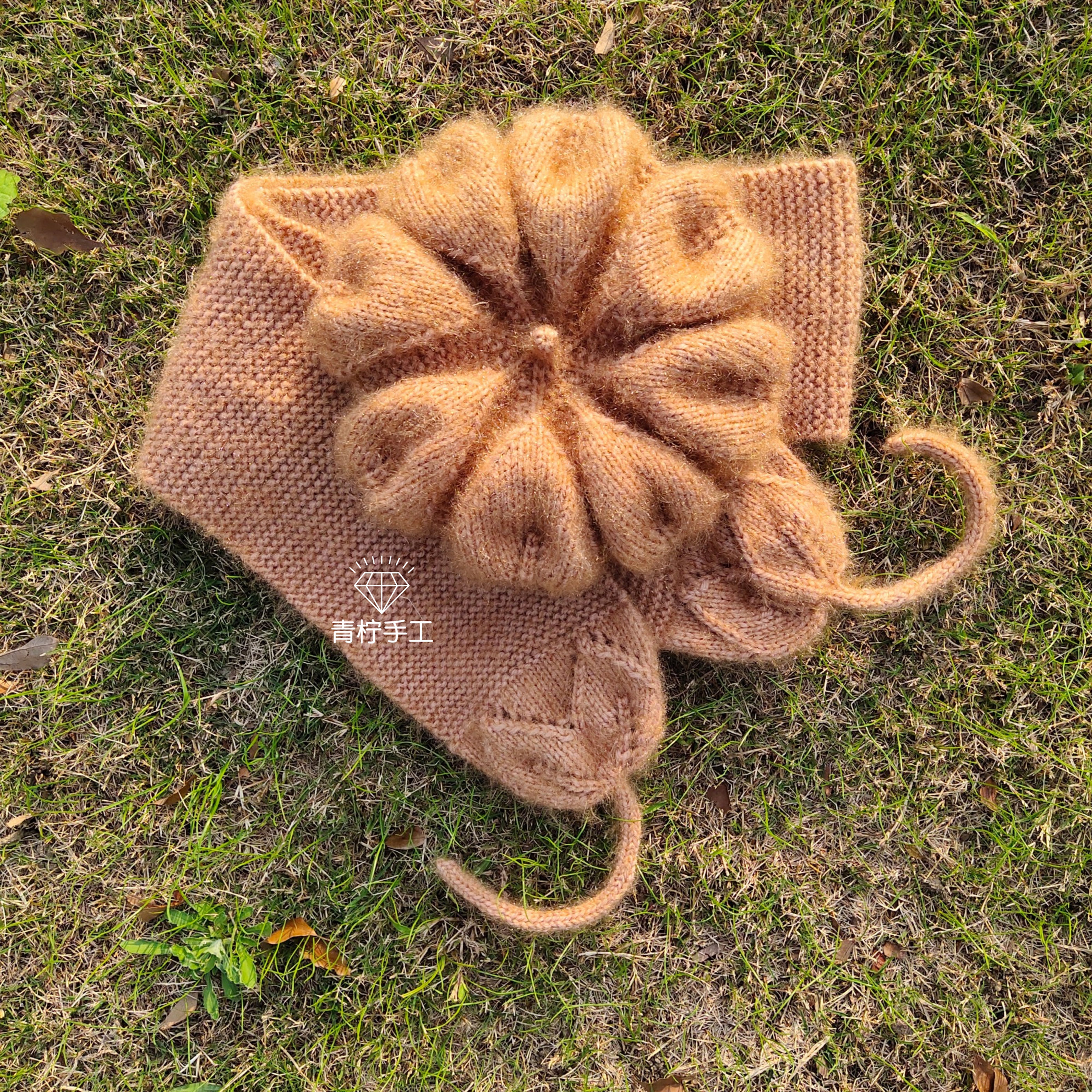 冬季粗棒针自己织贝雷帽手编树叶帽手工编织围巾帽子全套材料包