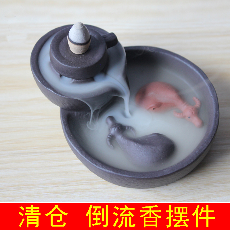 茶宠摆件精品可养牛扭转乾坤倒流香熏炉紫砂茶具配件茶道茶玩招财