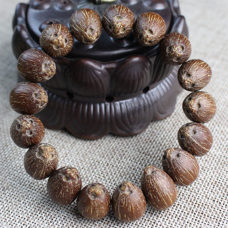 天然紫金鼠原籽手串文玩菩提子佛珠手链三眼招财鼠16mm同一棵树籽