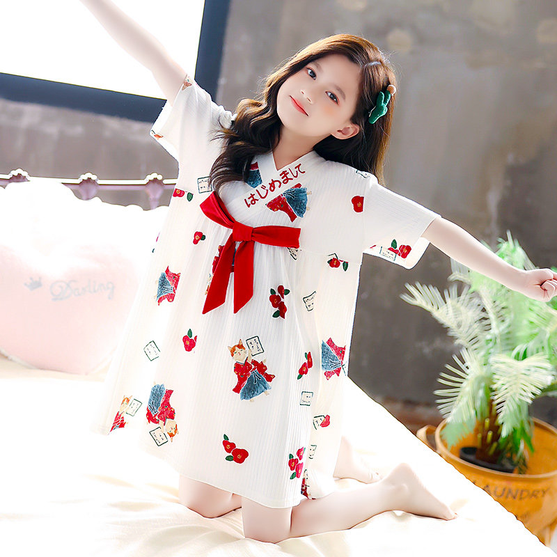 原创童装睡裙群女七八九岁女孩子下夏天穿的睡衣nv四五年级小学生
