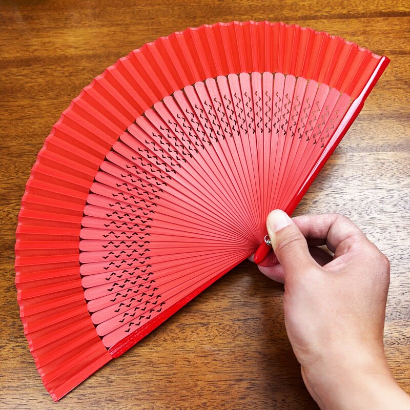 中国风扇子舞蹈扇大红色好开合古风汉服旗袍走秀拍照跳舞用的折扇