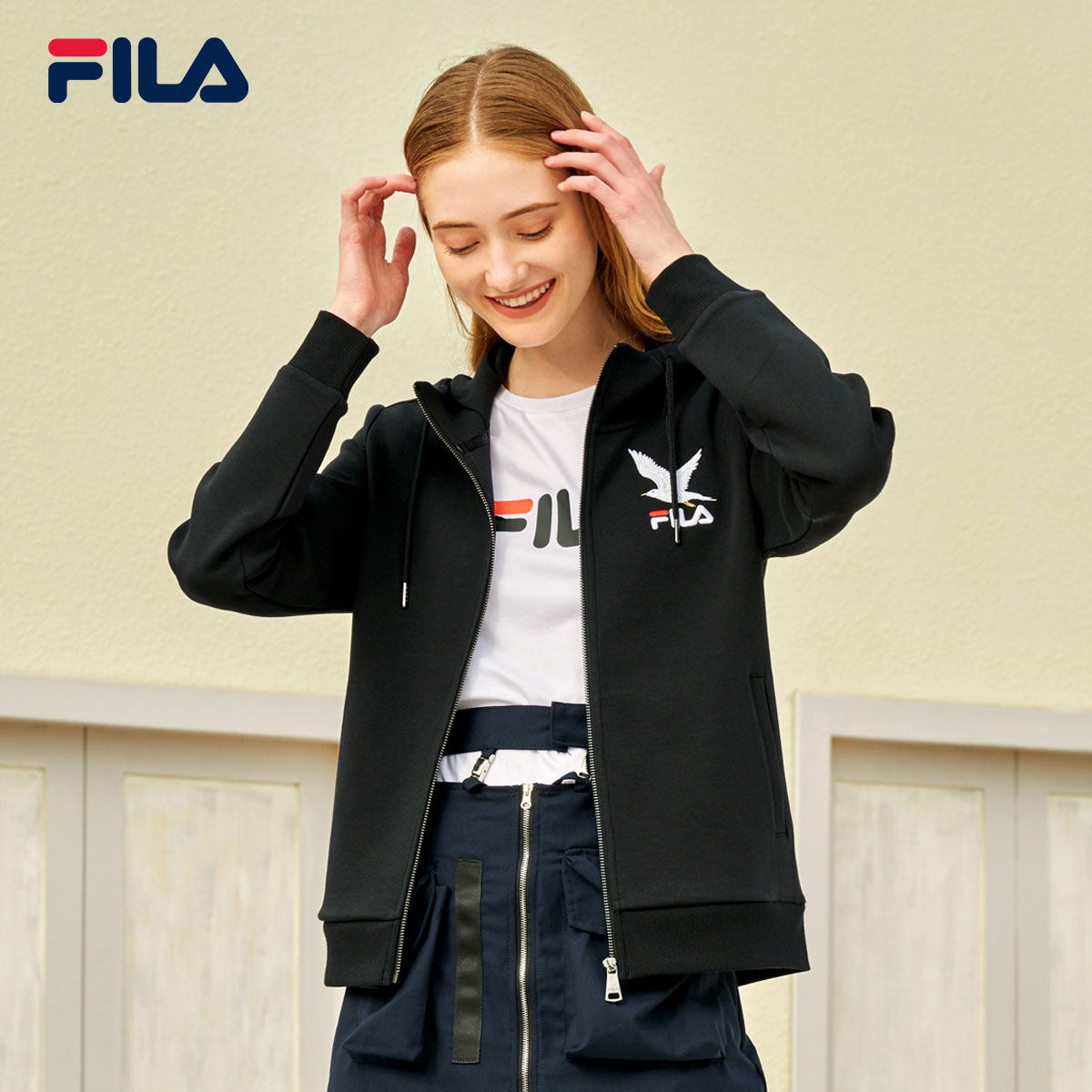 运动装休闲外套女_fila斐乐官方女子外套2020春季新款运动服上衣休闲