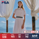 FILA Emerald斐乐女子梭织连衣裙2024夏季新款时尚休闲格子连衣裙