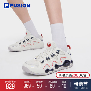 FILA FUSION斐乐潮牌男鞋融裂鞋复古篮球鞋2024夏新款休闲运动鞋