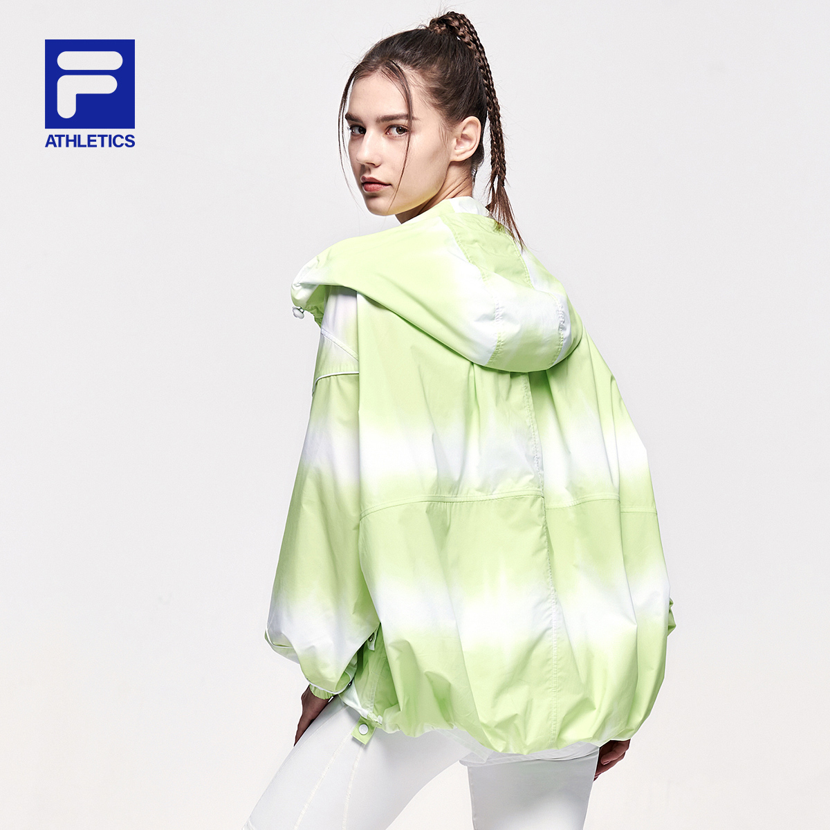 fila斐乐王丽坤同款女梭织运动外套2021夏季新款薄外套宽松皮肤衣