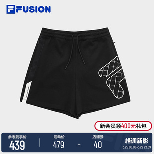 FILA FUSION斐乐潮牌女士针织短裤夏季时尚宽松运动休闲裤五分裤