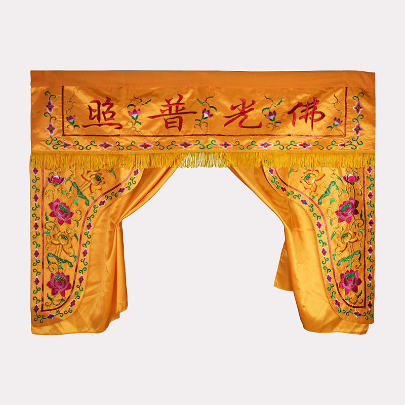 复古挂帘新中式禅意门帘客厅遮挡帘布帘柜子佛像家用中国风