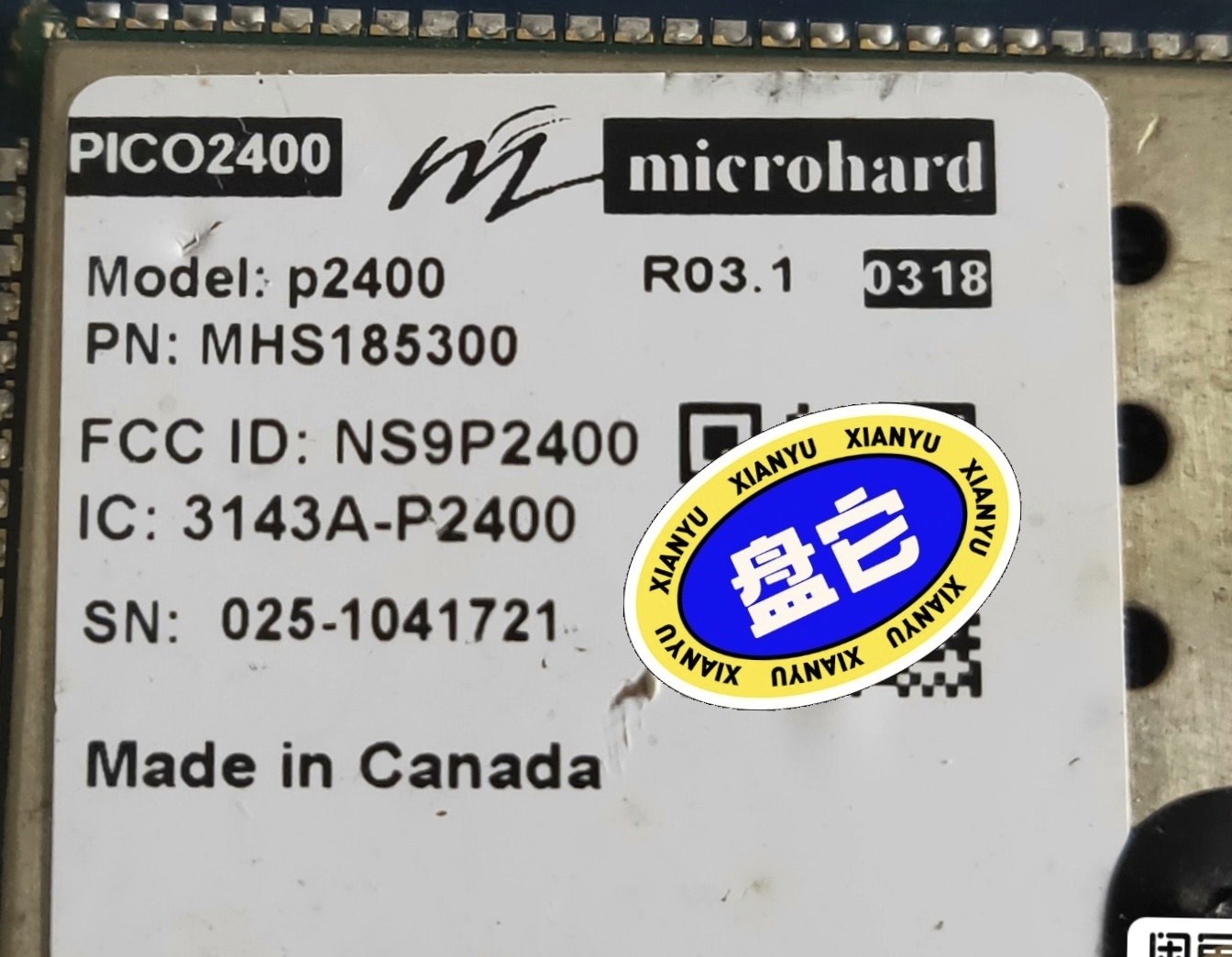 加拿大microhard P2400 MHS185300数传电台模块议价出