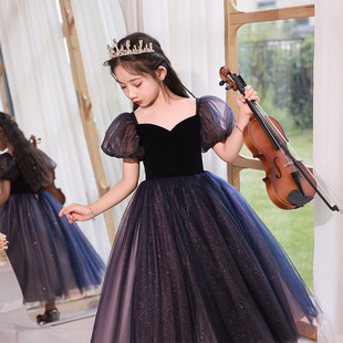 儿童成长生日派对公主长裙女孩独唱主持晚礼服小提琴钢琴演奏高级