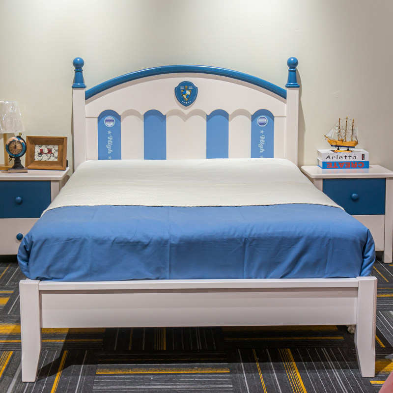 儿童床实木单人床男童1.2米小床1.5双人床儿童家具组合套房男孩床