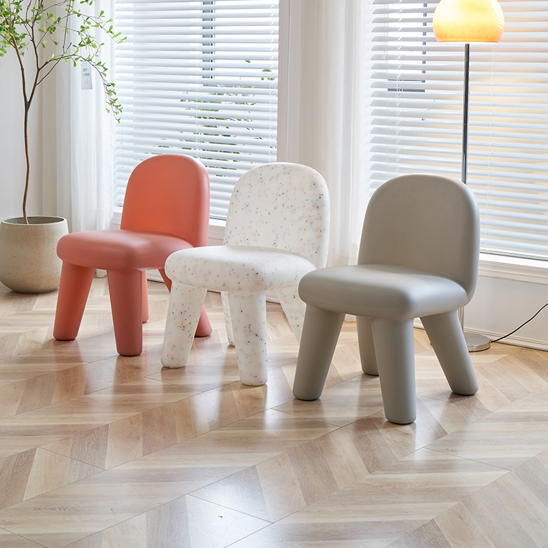 创意餐椅加厚设计师凳子客厅休闲彩色蘑菇椅卧室成人家用塑料椅子