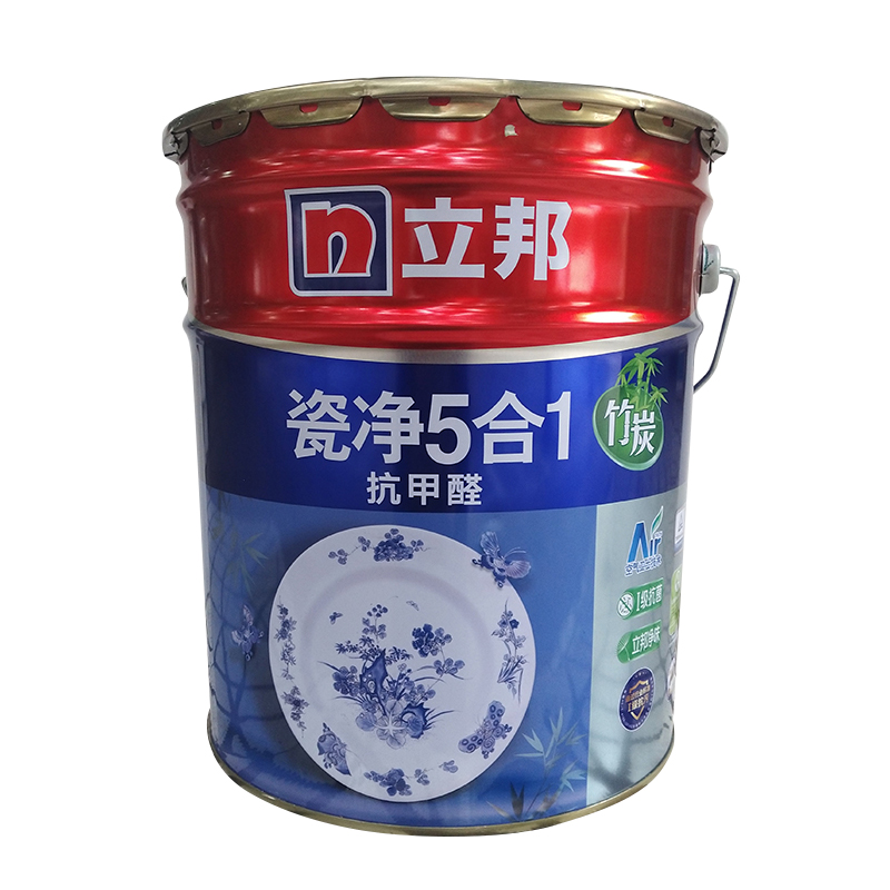立邦乳胶漆竹炭瓷净抗甲醛五合一白色内墙涂料15l室内