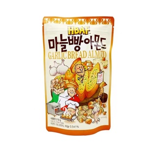 韩国进口 HBAF 干焗原粒杏仁蒜茸包味办公室休闲坚果零食袋装210G