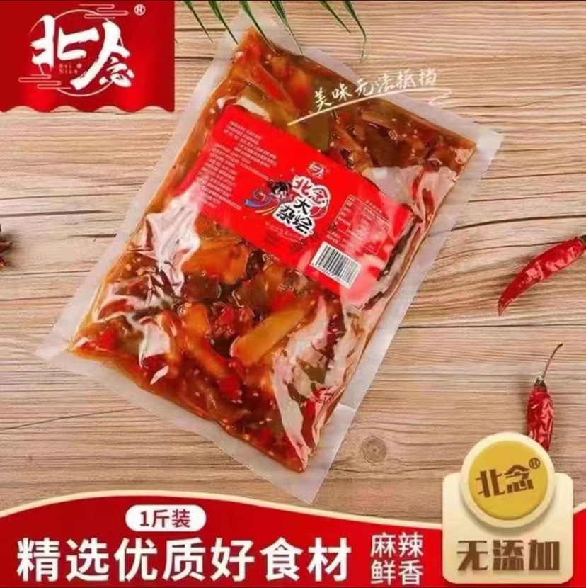 北念大杂烩麻辣酸辣爽口贡菜无骨鸡爪三角骨鸡脚筋鸡胗椒麻大杂烩