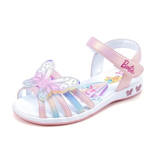 芭比女童凉鞋2024新款夏季外穿儿童软底女孩韩式风公主风凉鞋正品