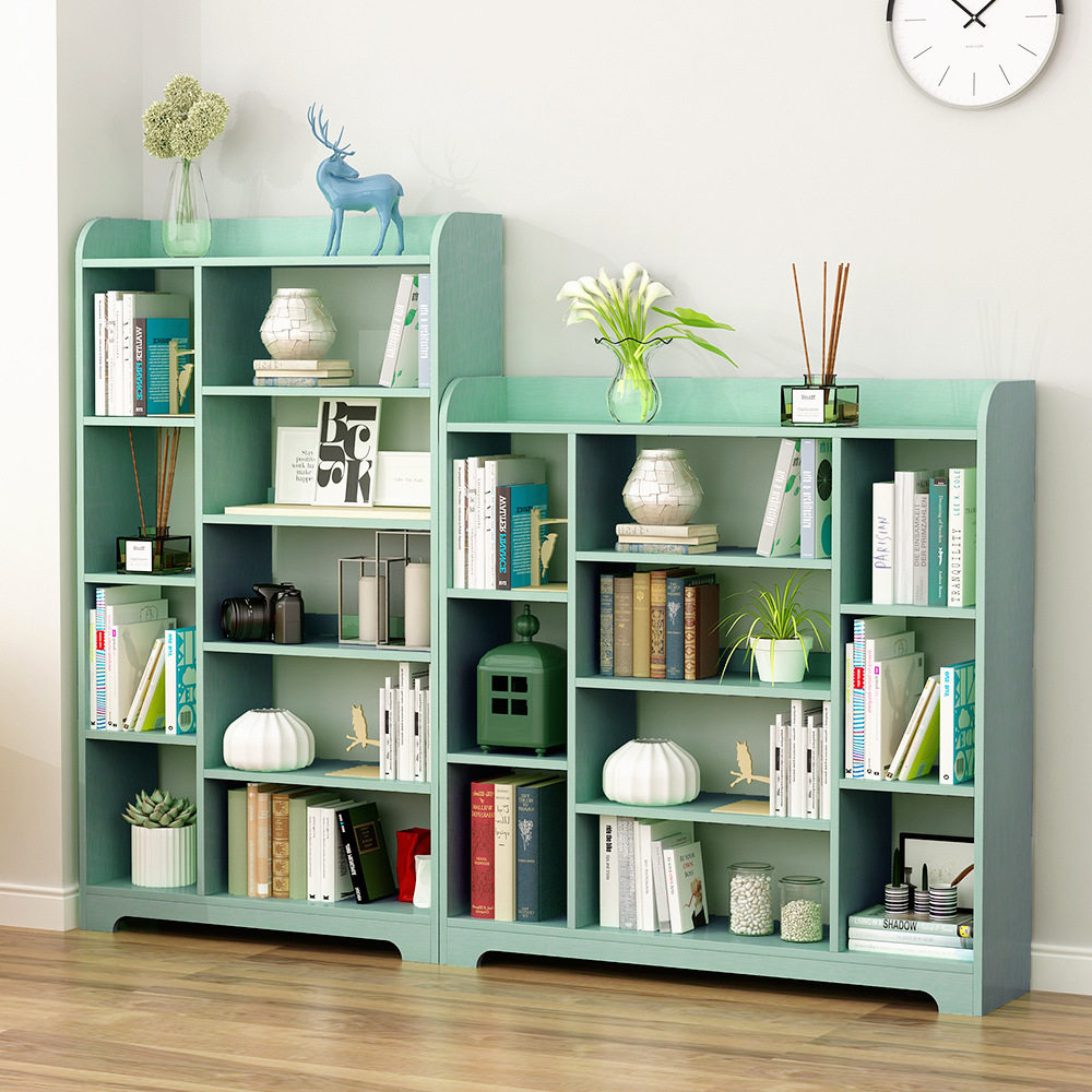 长40/60/80/100cm书柜落地置物架带后背板高180简易卧室收纳书架