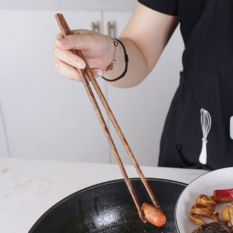日式长筷子油炸家用鸡翅天然木质公筷火锅防烫炸油条商用捞面筷