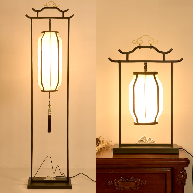 中式客厅落地灯卧室房间书房床头台灯新中式灯立式台灯创意古风灯