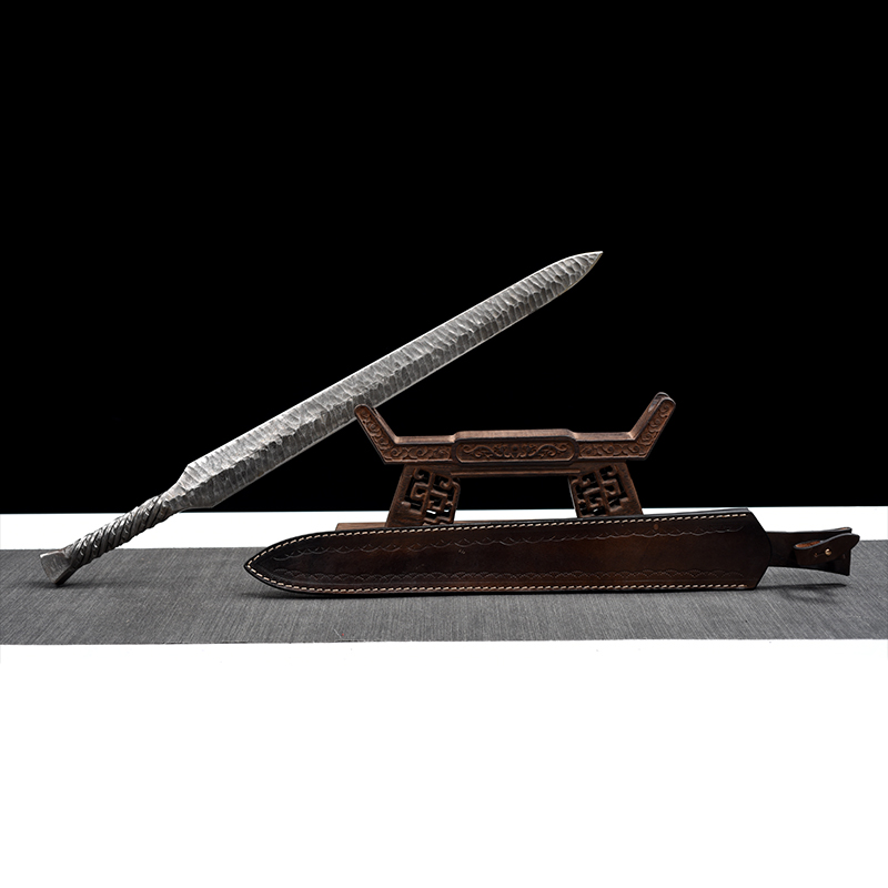 重剑冷兵器龙泉锰钢防身宝剑花纹钢一体长刀剑八面汉剑未开刃