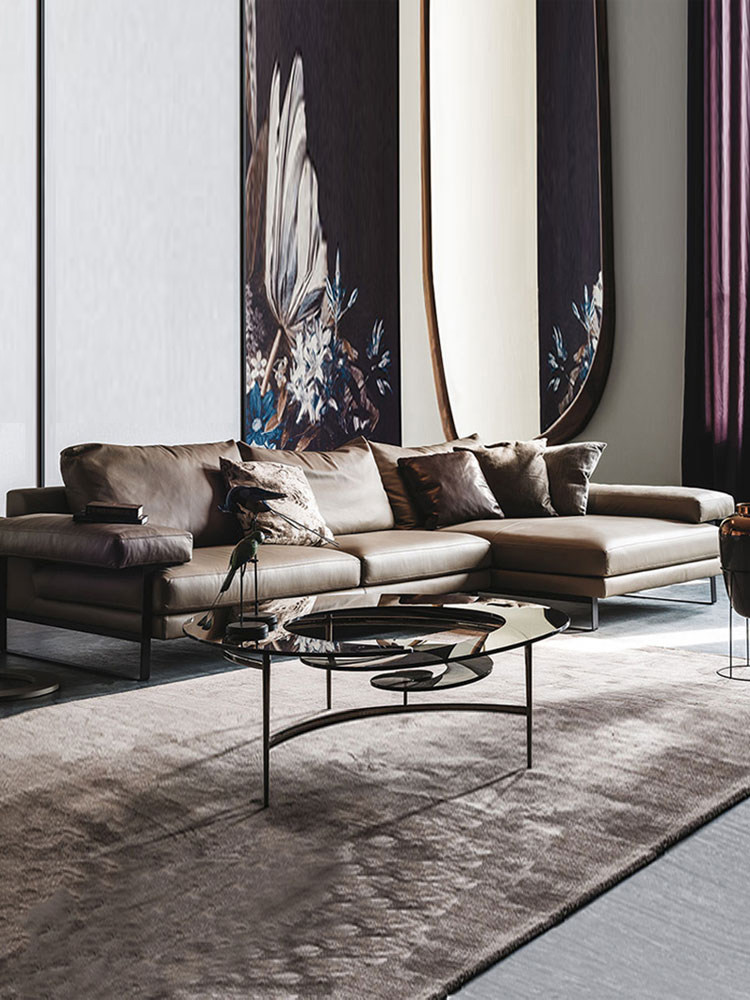 意大利进口真皮沙发小户型头层牛皮三人沙发轻奢极简客厅沙发组合