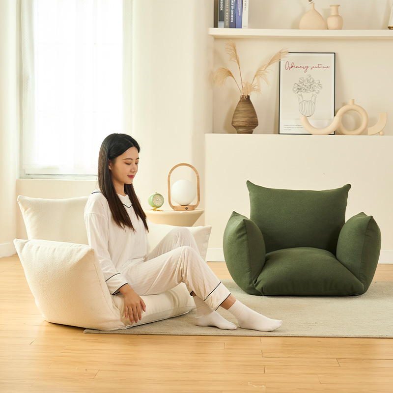 客厅卧室软垫沙发可自由调节懒人沙发布艺单人简约折叠云朵豆腐块