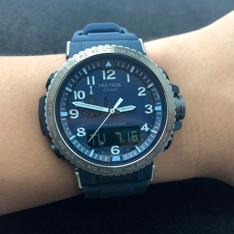 卡西欧手表 protrek prw-50y-1b/1a/50yfe-2a 太阳能电波登山男表-mc